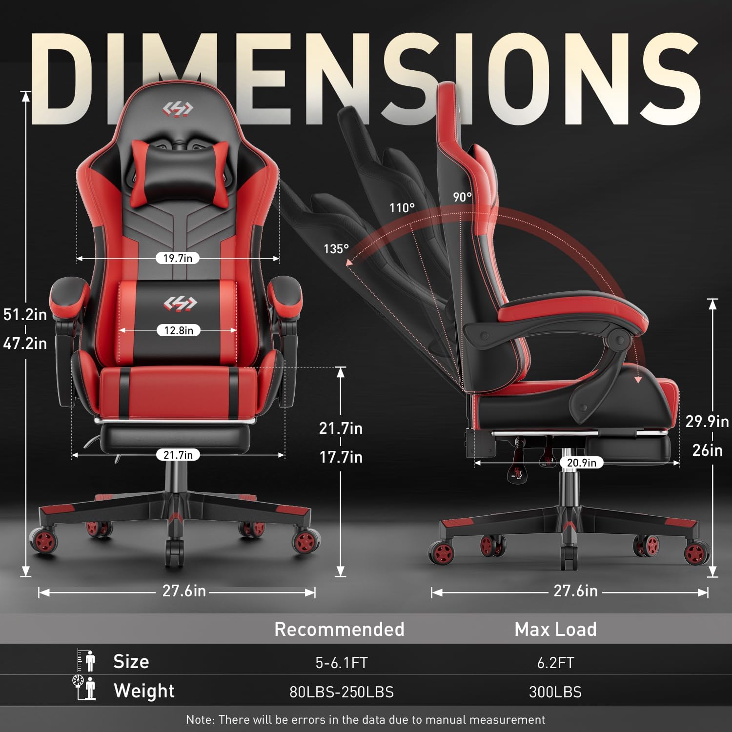 Chair dimensions with reclining backrest and retractable footrest