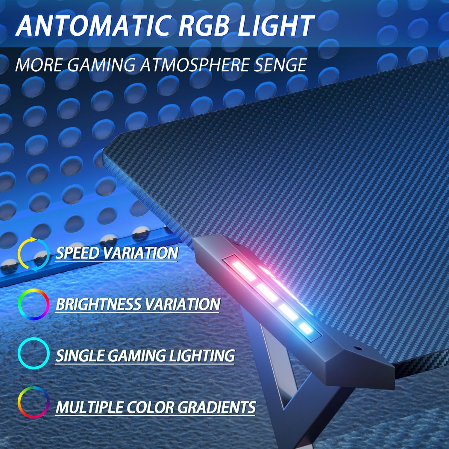 RGB lighting with speed, brightness, and color variation options for a customizable gaming experience